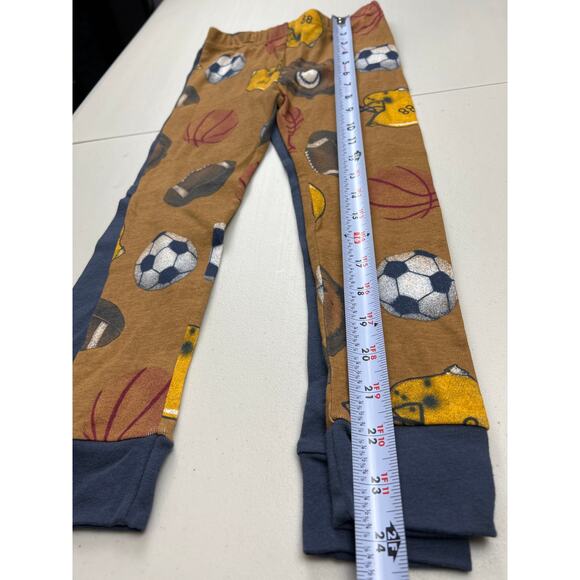 Small (4/4A) Kids Youth Boys Carter's Brown Football Pajama PJ Sleepwear 3pc Set - Picture 5 of 7